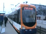 Eine RNV Variobahn in Viernheim RNZ/Tivoli am 23.01.11
